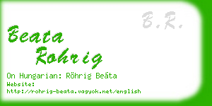 beata rohrig business card